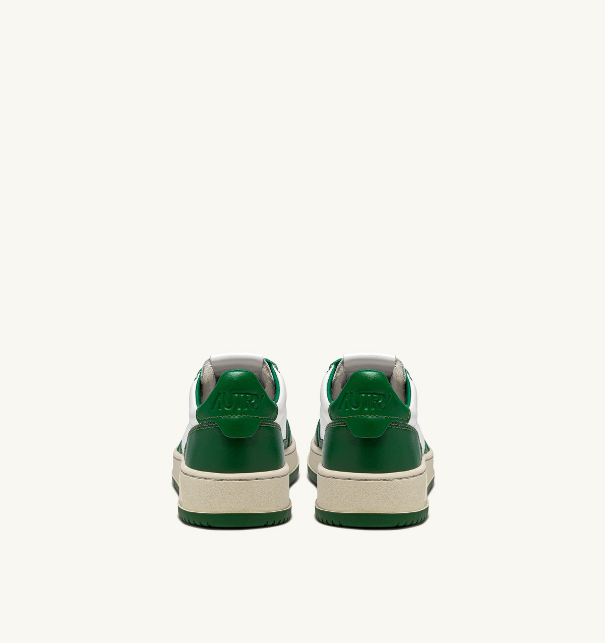 Medalist Low Bicolor Sneaker – White/Green Leather