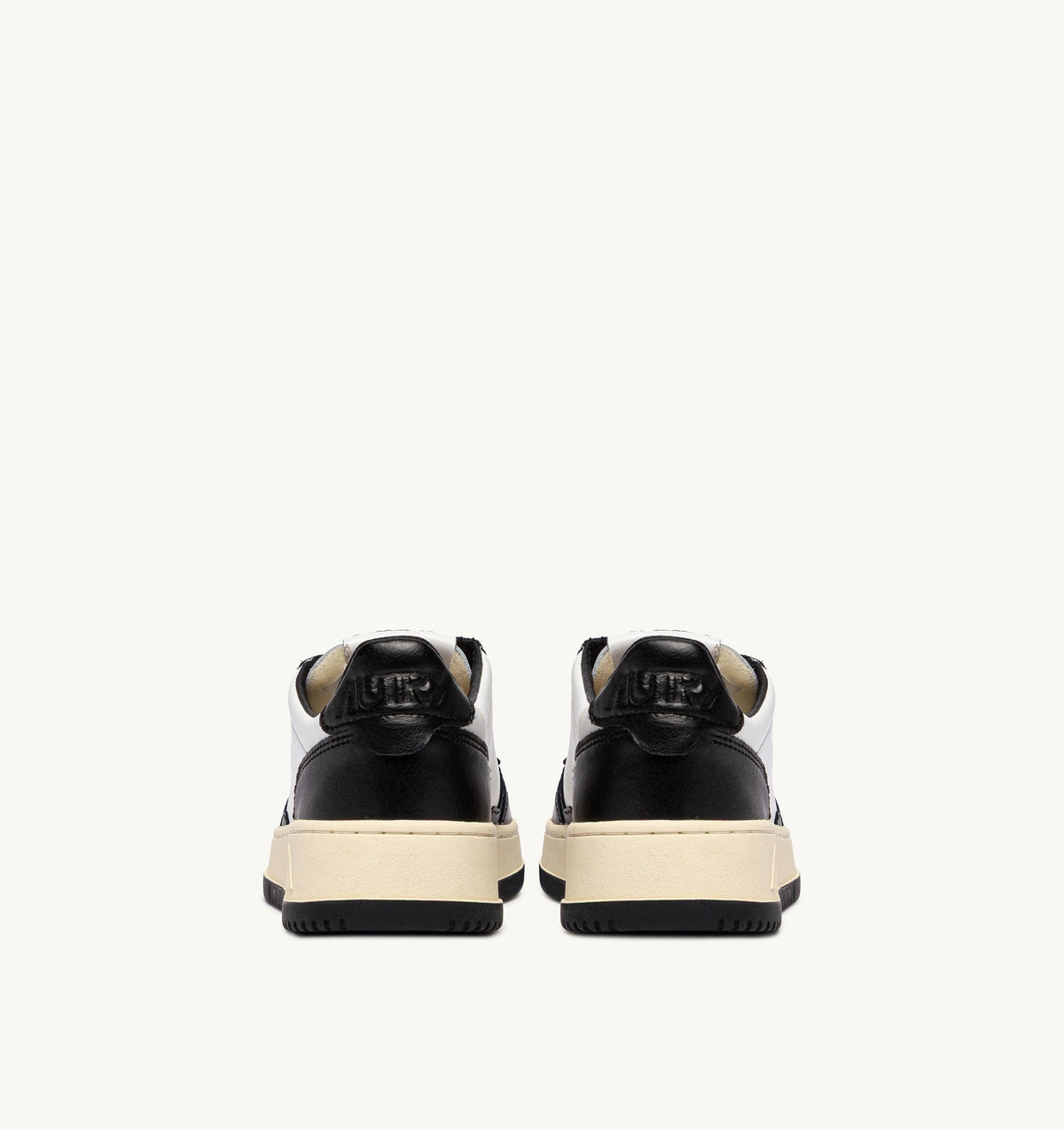 Medalist Low Bicolor Sneakers in White and Black Leather