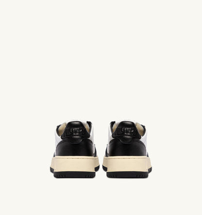 Medalist Low Bicolor Sneakers in White and Black Leather