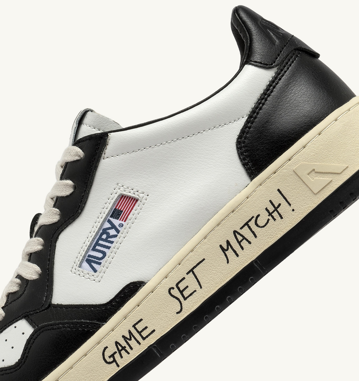Medalist Low Sneakers In White And Black Leather With Lettering