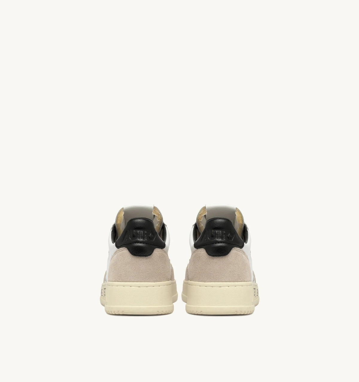 Medalist Low Sneaker – White/Black Leather & Suede with Lettering